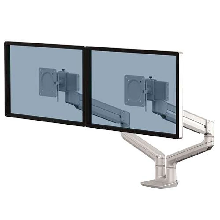 Fellowes Tallo Brazo para Monitor Doble - Brazo giratorio de 270º - Sistema con Muelle de Gas - Hasta 9kg - Color Plata 1