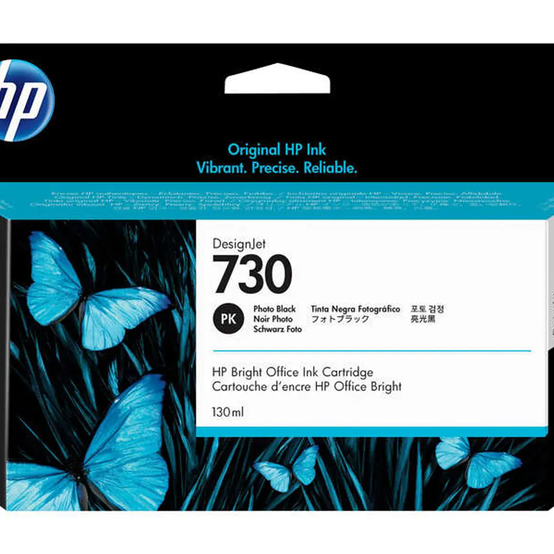 HP 730 Negro Photo Cartucho de Tinta Original - P2V67A 1