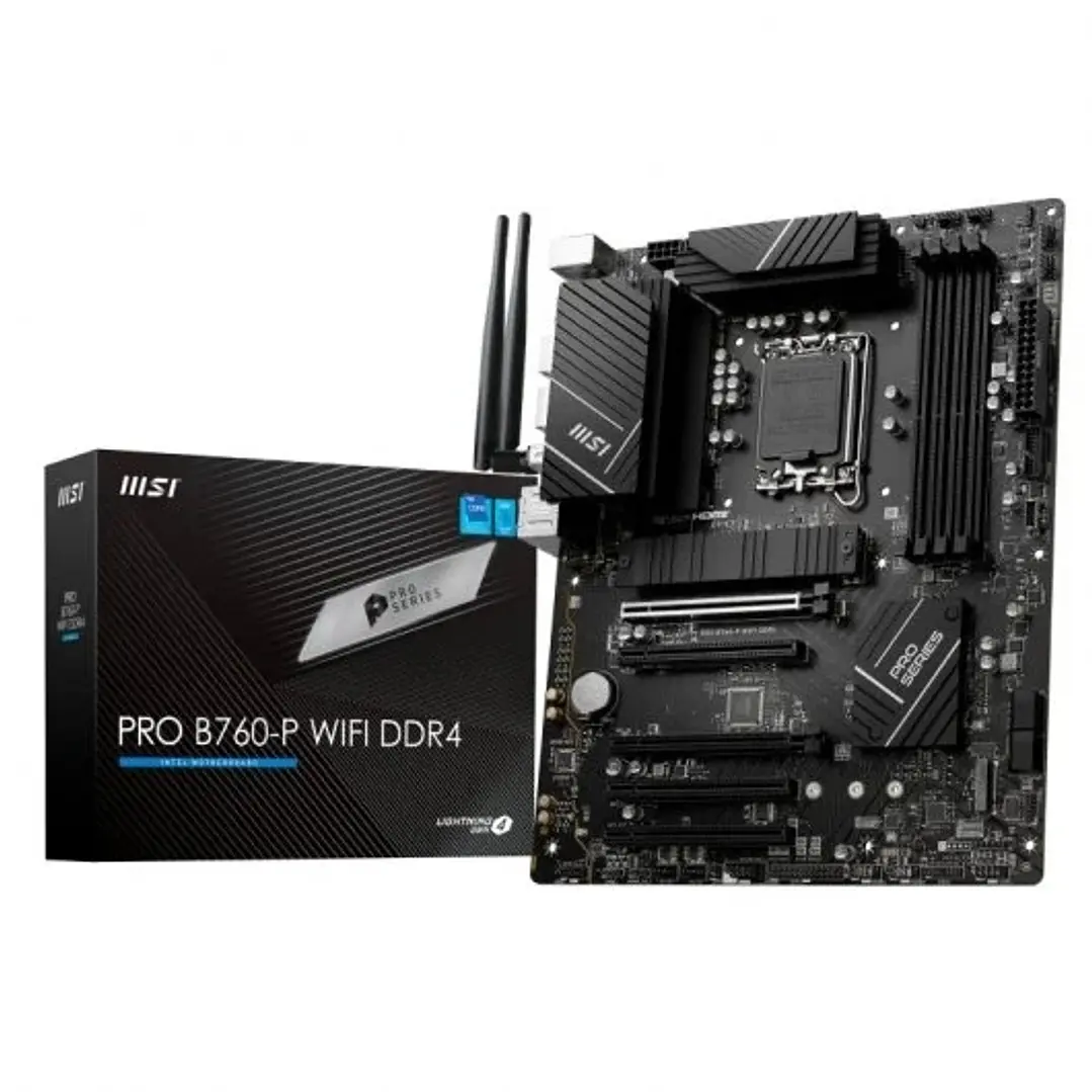 MSI Pro B760-P Placa Base Intel  LGA 1700 WiFi, DDR4, HDMI, 4x Sata III, RJ-45, USB 2.0/3.2 1