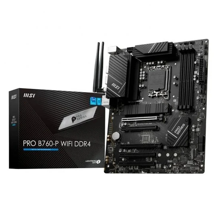 MSI Pro B760-P Placa Base Intel  LGA 1700 WiFi, DDR4, HDMI, 4x Sata III, RJ-45, USB 2.0/3.2 1