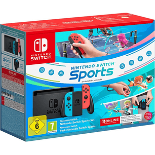 Nintendo Switch Consola + Nintendo Switch Sports + NSO 12 Meses