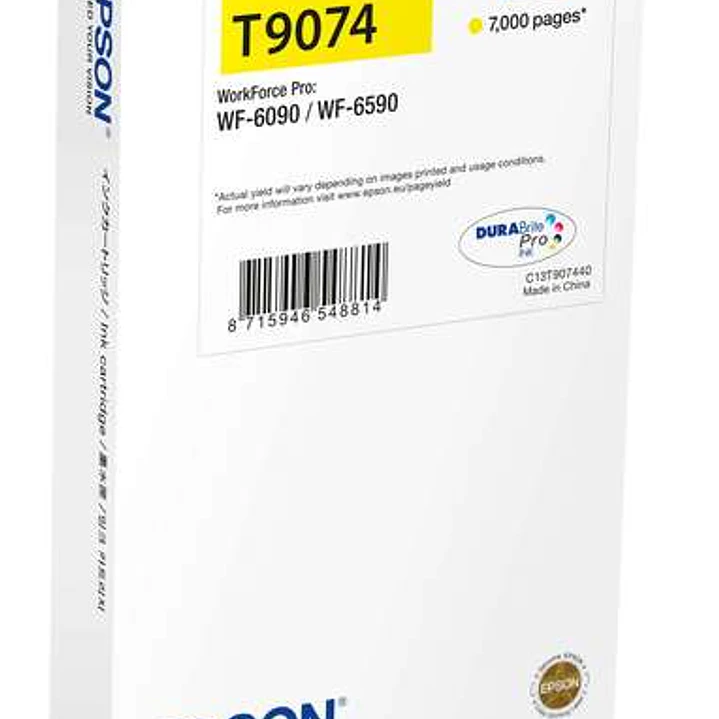 Epson T9074 Amarillo Cartucho de Tinta Original - C13T907440 1