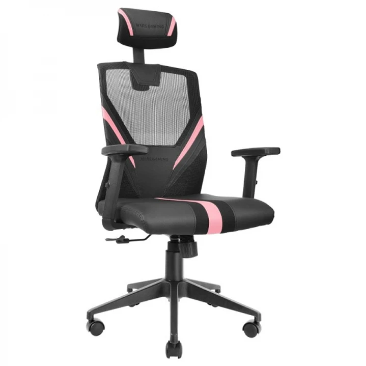 Mars Gaming MGC-ERGO Silla Gaming - Ergonomia Total - Soporte Lumbar y Cervical Ajustable - Reclinacion 90-160° - Base Reforzada - Transpirable - Negr 1
