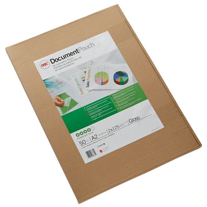 GBC Carteras Plastificacion Autoadhesivas A2 2x125 Micras Brillo (50) Transparente 1
