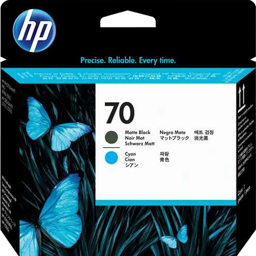 HP 70 Negro Mate/Cyan Cabezal de Impresion Original - C9404A 1