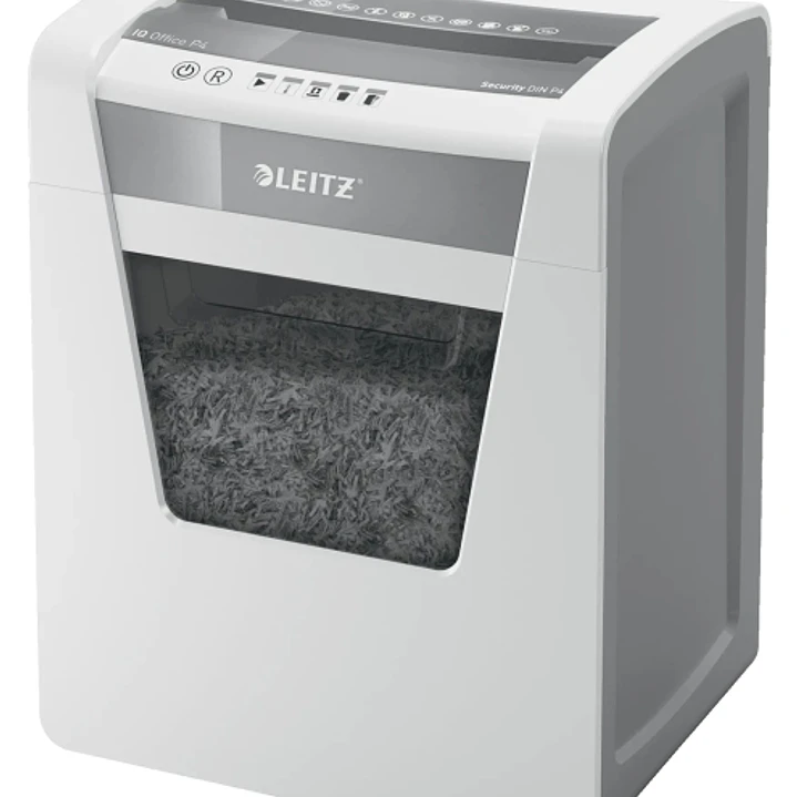 Leitz IQ Office P4 Destructora de Papel Corte Confeti P-4 - Destruye hasta 15 Hojas - Capacidad de la Papelera 23L - 2 Horas de Funcionamiento Ininter 1