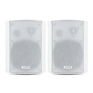 Tooq Altavoces Autoamplificados de Pared 60W - Control de Volumen, Agudos y Bajos - Soporte Giratorio 180º - Color Blanco