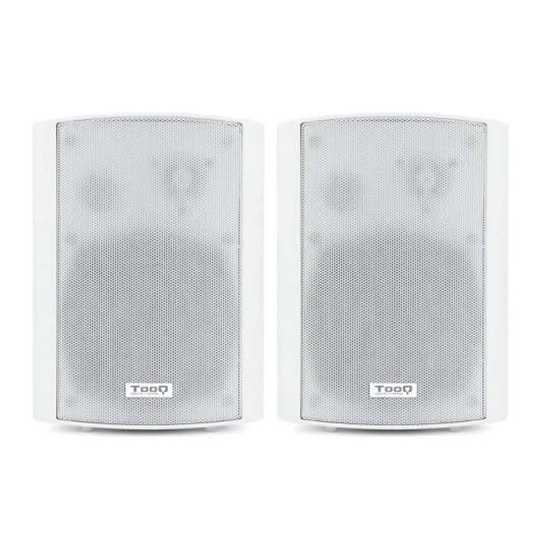 Tooq Altavoces Autoamplificados de Pared 60W - Control de Volumen, Agudos y Bajos - Soporte Giratorio 180º - Color Blanco 1