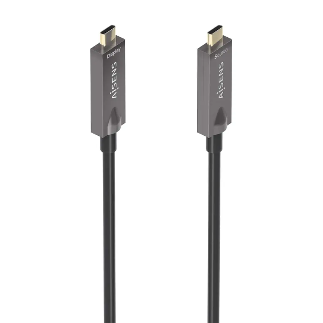 Aisens Cable USB 3.1 GEN2 10GBPS AOC 4K@60HZ 3A 60W E-MARKER - Tipo USB-C/M-USB-C/M - 15m - Color Negro 1