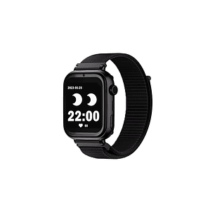 Savefamily Reloj Inteligente Smartwatch Infantil SaveWatch Plus con GPS y Llamada - IP67 - Boton SOS - Carcasa Negra - Correa Tela Negra