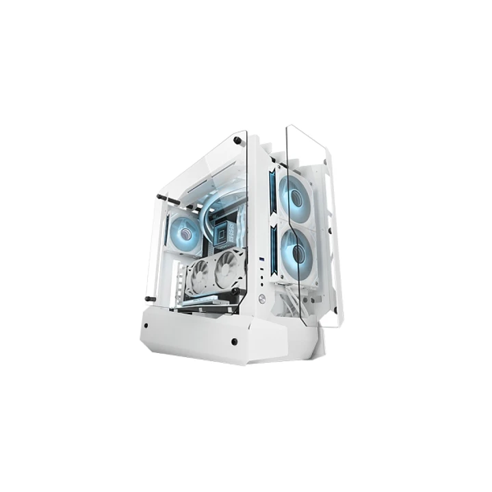 Mars Gaming MC-EDGE Caja Torre ATX - Soporte para Refrigeracion Liquida - Triple Cristal Templado - Formato Open Air - 7 Ranuras de Expansion - Color  1