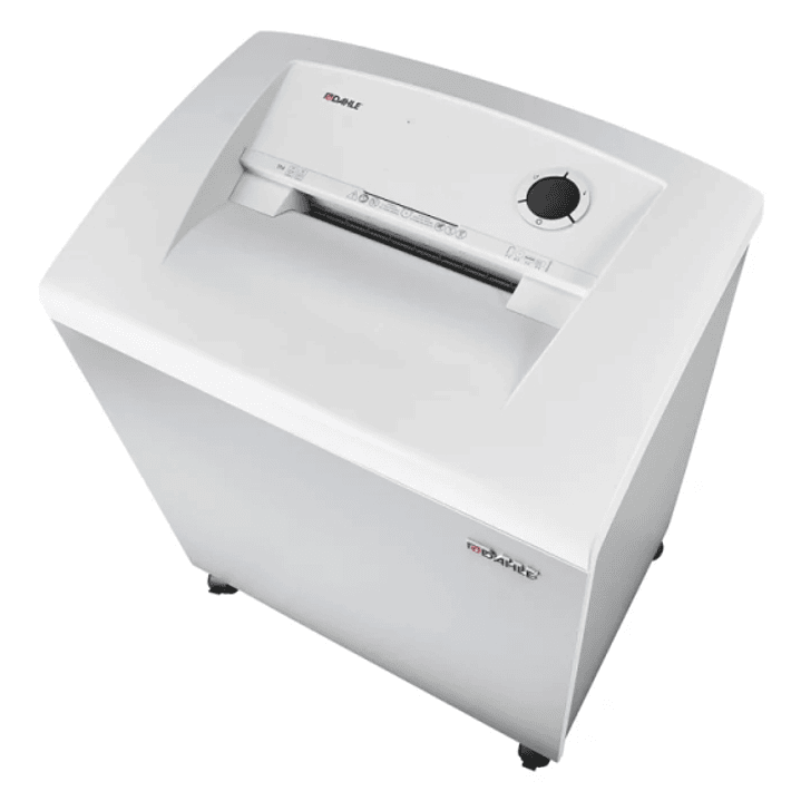 Dahle 114 Destructora de Papel Manual Corte en Tiras P-2 - Destruye hasta 35 Hojas - Capacidad de la Papelera 140L - Ruedas Giratorias - Color Gris 1