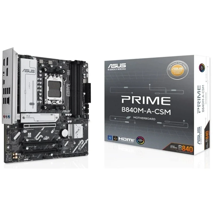 Asus Prime B840M-A-CSM Placa Base AM5 - 4x DDR5, 3x M2, 4x Sata III, PCIe 3.0, 4.0, USB 2.0, 3.2, USB-C, RJ-45, HDMI, DisplayPort - Factor de Forma Mi 1