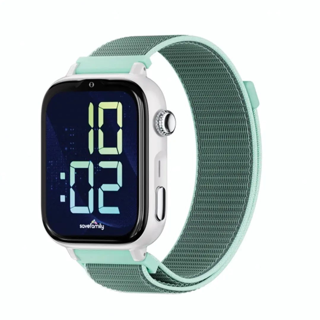 Savefamily Reloj Inteligente Smartwatch Infantil SaveWatch Plus 2 - Pantalla Amoled - Carcasa Blanca - Correa Tela Ocean 1