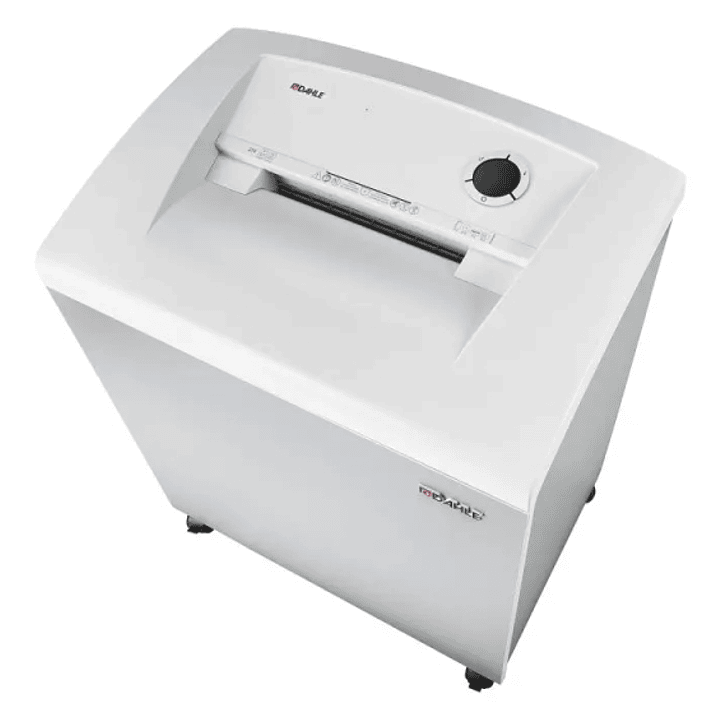 Dahle 214 Destructora de Papel Manual Corte en Tiras P-2 - Destruye hasta 26 Hojas - Capacidad de la Papelera 140L - Ruedas Giratorias - Color Gris 1