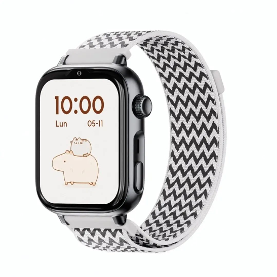 Savefamily Reloj Inteligente Smartwatch Infantil SaveWatch Plus 2 - Pantalla Amoled - Carcasa Negra - Correa Tela Zigzag 1