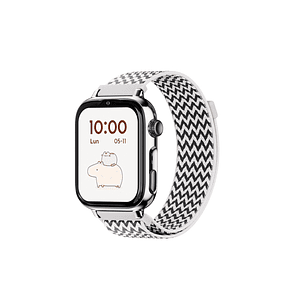 Savefamily Reloj Inteligente Smartwatch Infantil SaveWatch Plus 2 - Pantalla Amoled - Carcasa Plateada - Correa Tela Zigzag