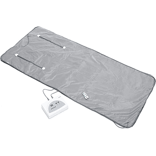 Innovagoods Bedna Manta Sauna de Calor Infrarrojo - 650W - 2 Cables de 150cm - Pantalla LED - Temperatura Regulable - Plegable - Temporizador - Apagad