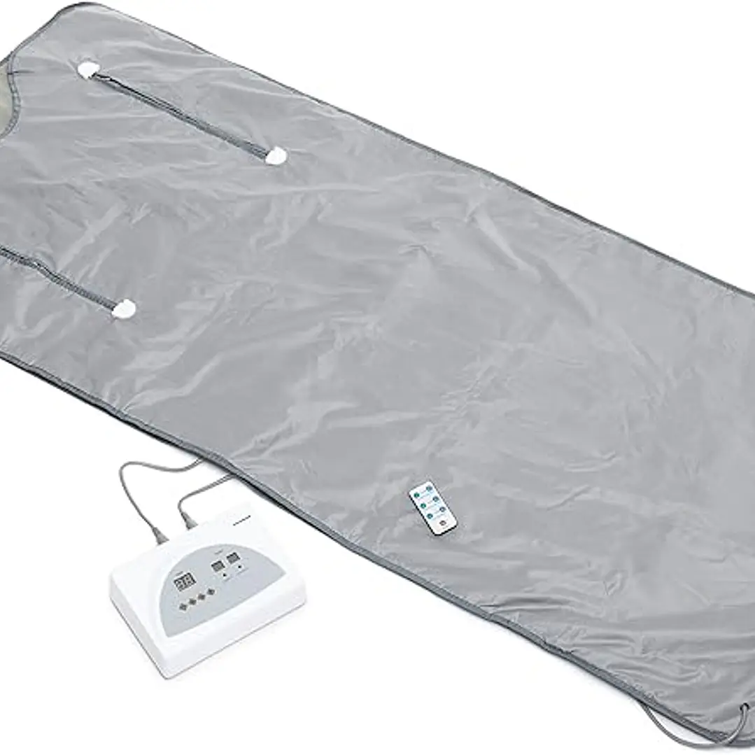 Innovagoods Bedna Manta Sauna de Calor Infrarrojo - 650W - 2 Cables de 150cm - Pantalla LED - Temperatura Regulable - Plegable - Temporizador - Apagad 1