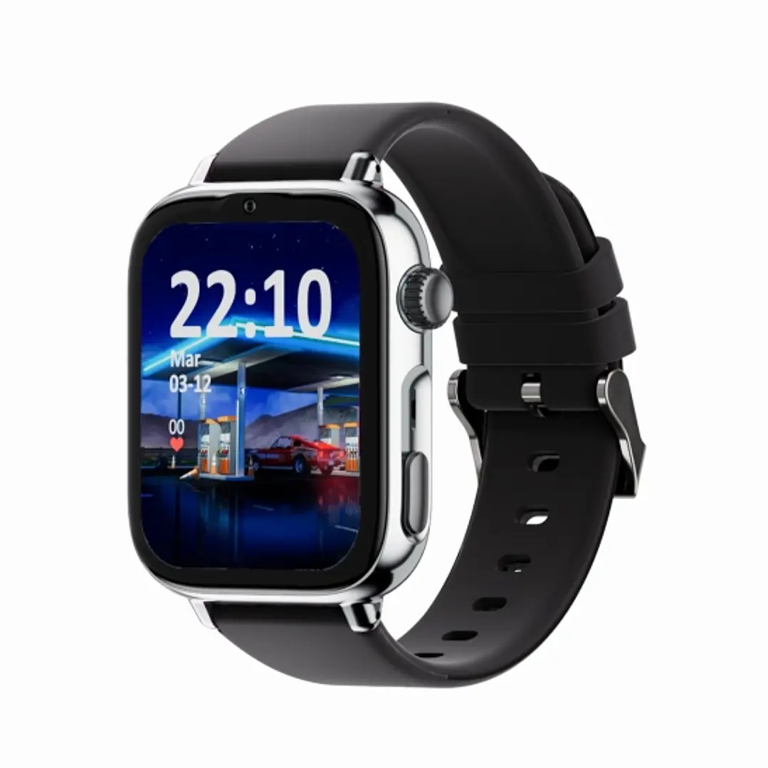 Savefamily Reloj Inteligente Smartwatch Infantil SaveWatch Plus 2 - Pantalla Amoled - Carcasa Plateada - Correa Silicona Negra 1