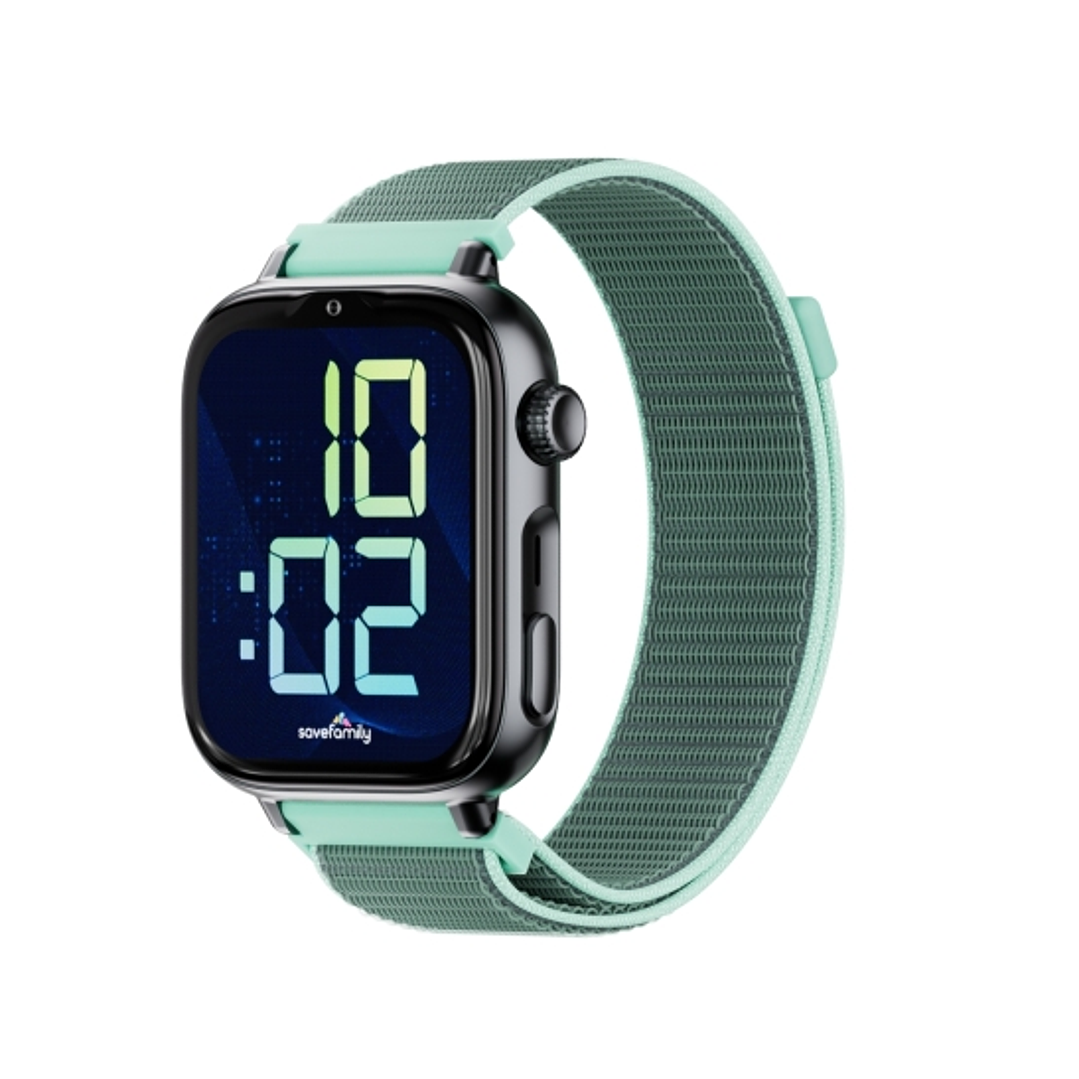 Savefamily Reloj Inteligente Smartwatch Infantil SaveWatch Plus 2 - Pantalla Amoled - Carcasa Negra - Correa Tela Ocean 1