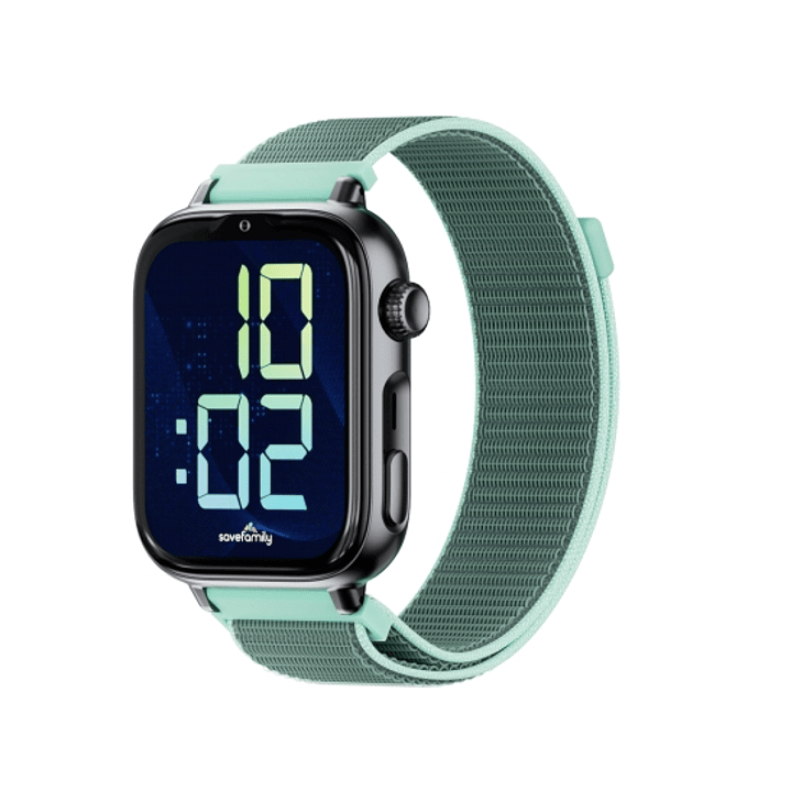 Savefamily Reloj Inteligente Smartwatch Infantil SaveWatch Plus 2 - Pantalla Amoled - Carcasa Negra - Correa Tela Ocean 1