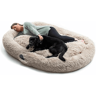 Innovagoods Cama Extragrande para Mascotas y Humanos - Bolsillo Lateral - Antideslizante - Facil Limpieza - Poliester - Ergonomico - Funda Extraible -