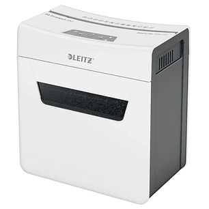 Leitz IQ Protect Premium 3M Destructora de Papel Manual Micro Corte P-5 - Destruye hasta 3 Hojas - Ultrasilenciosa - Papelera de 10L - Color Blanco/Gr