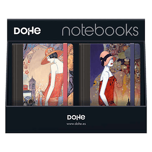 Dohe Expositor de 12 Notebooks A5 12x17cm - Incluye 3x Caroline, 3x Charlotte, 3x Sophie y 3x Rosalie - Ideal para Organizar tus Notas y Apuntes de Fo