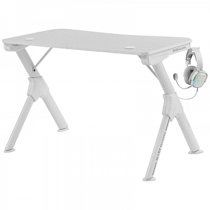 Mars Gaming MGDW Mesa Gaming - Estabilidad Imbatible - Acero y Fibra de Carbono - Gestion de Cableado - Soportes para Auriculares y Bebidas - Color Bl
