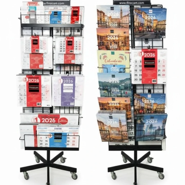 Finocam Pack de 275 Calendarios Surtidos para Expositor de Pie Metalico - Anual 2026 - Color Surtidos 1