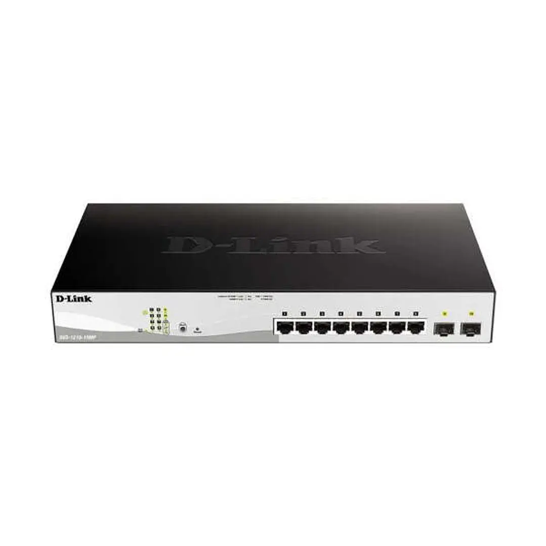 D-Link Switch Semigestionable 8 Puertos Gigabit PoE 65W + 2 Puertos Giga Combo 1