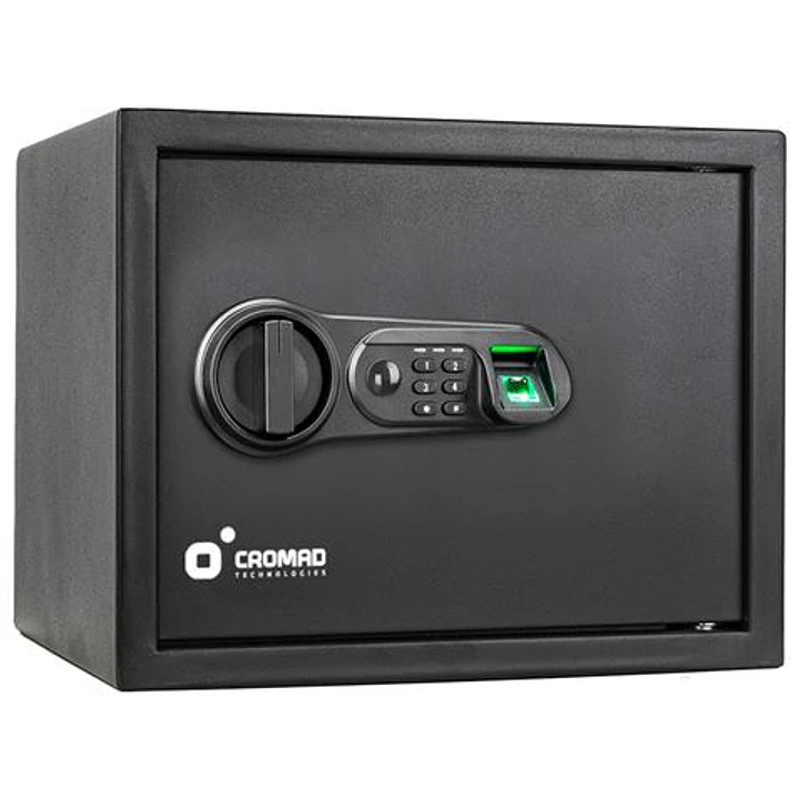 Cromad Caja Fuerte Electronica - Alto Nivel de Seguridad - De 4 a 8 Digitos - Huella Dactilar - Bisagras Ocultas - Incluye Llave de Emergencia - 300x3 1