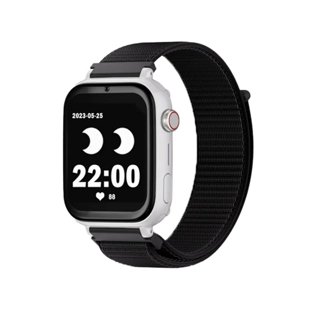 Savefamily Reloj Inteligente Smartwatch Infantil SaveWatch Plus con GPS y Llamada - IP67 - Boton SOS - Carcasa Blanca - Correa Tela Negra 1