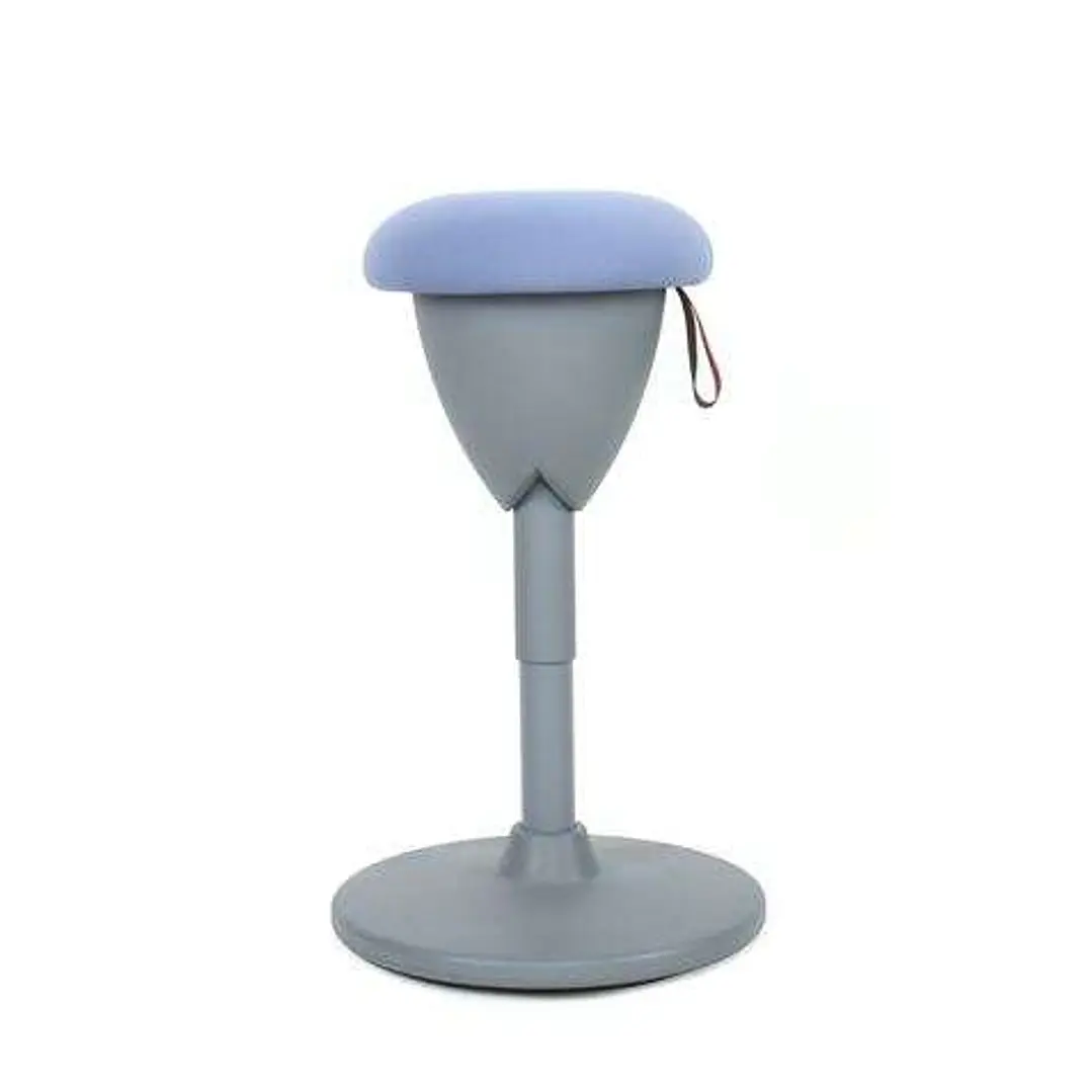 Cromad Design Taburete Multiusos - Asiento con Altura Ajustable - Giro de 360º - Tejido a Prueba de Agua - Color Azul Claro/Gris 1