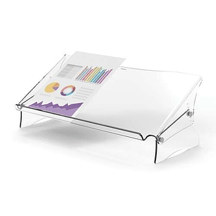 Fellowes Clarity Soporte y Atril de Documentos - Espacio Interior para Complementos - Formatos de Papel A4, A3 - Hasta 6kg - Color Transportes