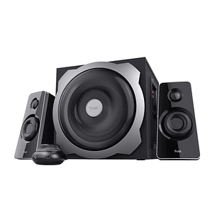 Trust Tytan Juego de Altavoces 2.1 USB 120W - Subwoofer de Madera - Mando a Distancia - Entrada Jack 3.5mm - Color Negro