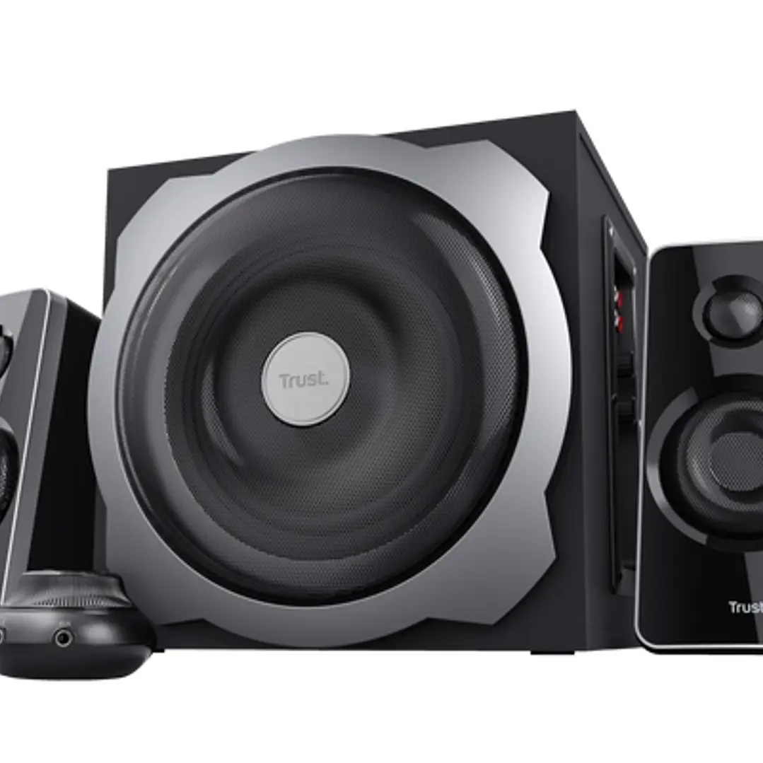 Trust Tytan Juego de Altavoces 2.1 USB 120W - Subwoofer de Madera - Mando a Distancia - Entrada Jack 3.5mm - Color Negro 1
