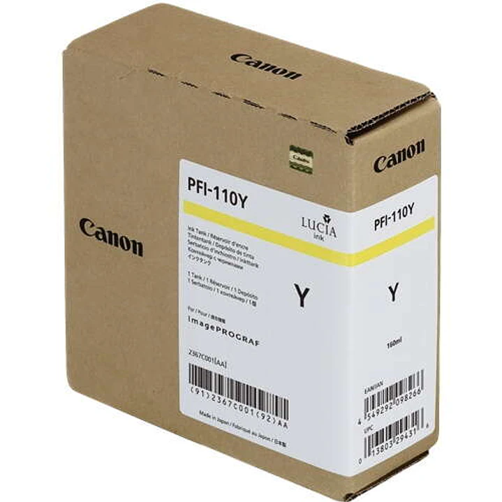Canon PFI110 Amarillo Cartucho de Tinta Original - 2367C001 1