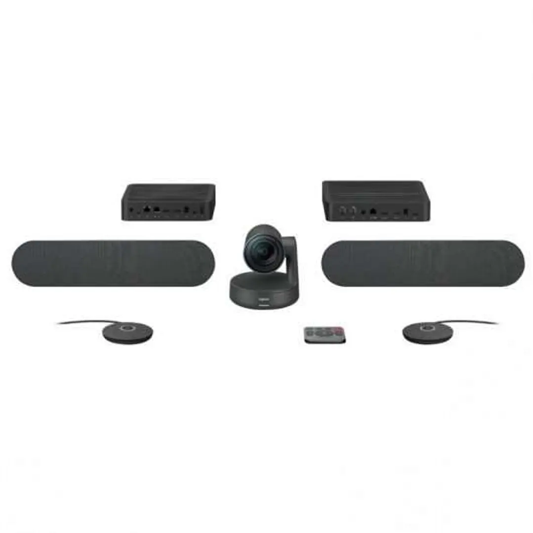 Logitech Rally Plus Kit de Videoconferencias Camara PTZ Ultra HD 4K USB-C 3.0 - 2x Altavoz con Cancelacion de Eco - 2x Microfono con Alcance hasta 4.5 1