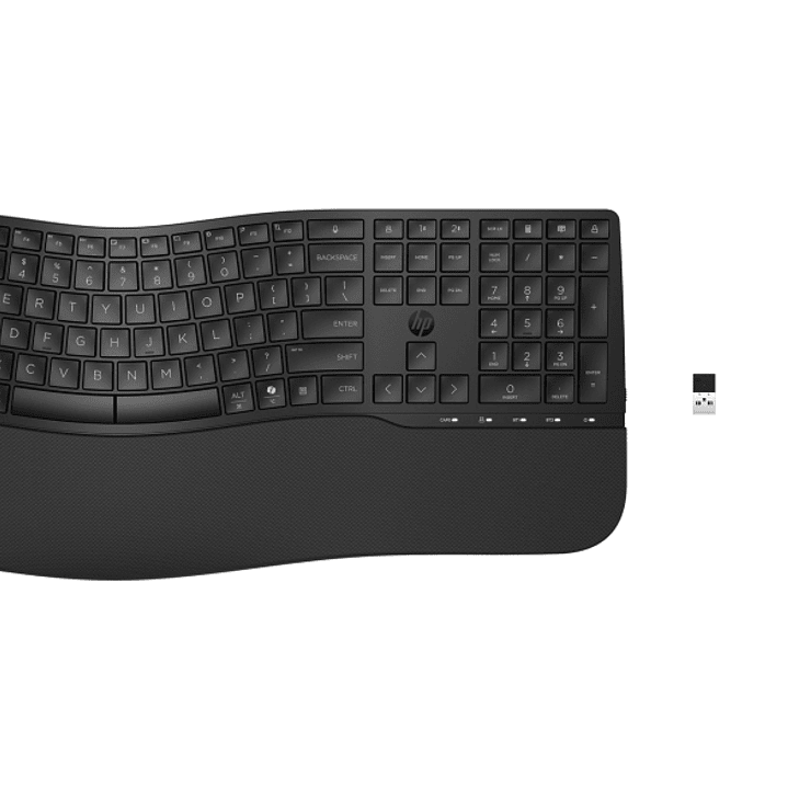 HP 685 Combo Teclado y Raton Inalambricos -Bluetooth 5.3 + 2.4GHz - Reposamuñecas y 3 Angulos de Inclinacion - Tecla Copilot - Raton Optico Multi?Supe 1