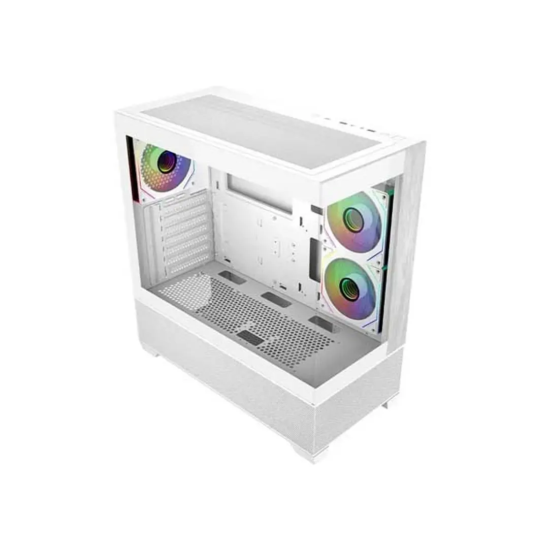 Cooler Master Elite 690 Wood Caja Semitorre ATX/MicroATX/Mini-ITX - 3 Ventiladores 120mm RGB - Vista Panoramica - Doble Camara - 2xUSB-A - 1xUSB-C - 4 1