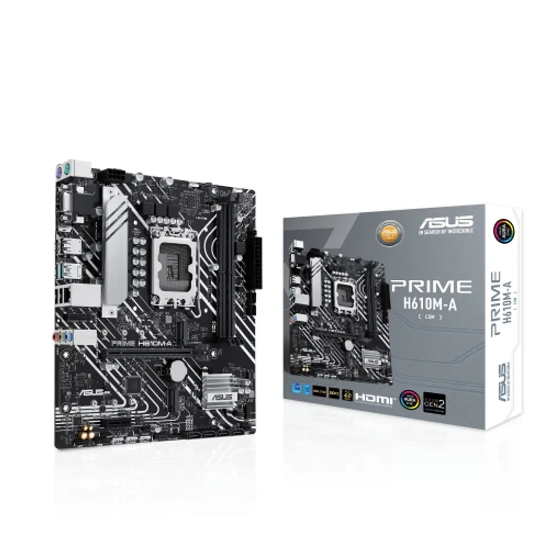 Asus Prime  H610M-A-CSM Placa Base Intel 1700 2x DDR5, 2x M2, 4x Sata III, PCIe 3.0, 4.0, USB 2.0, 3.2, RJ-45, HDMI, DisplayPort, VGA MicroATX 1