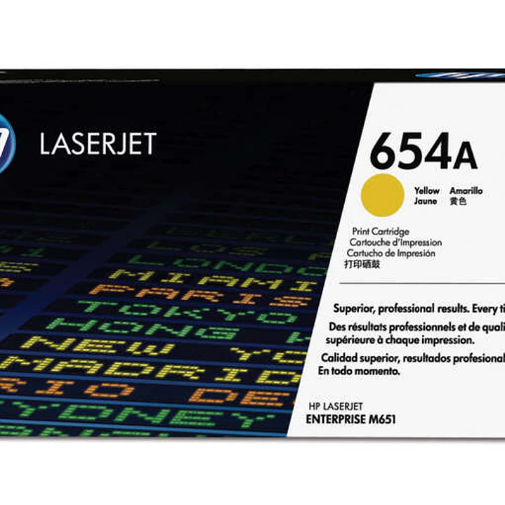 HP CF332A Amarillo Cartucho de Toner Original - 654A 1