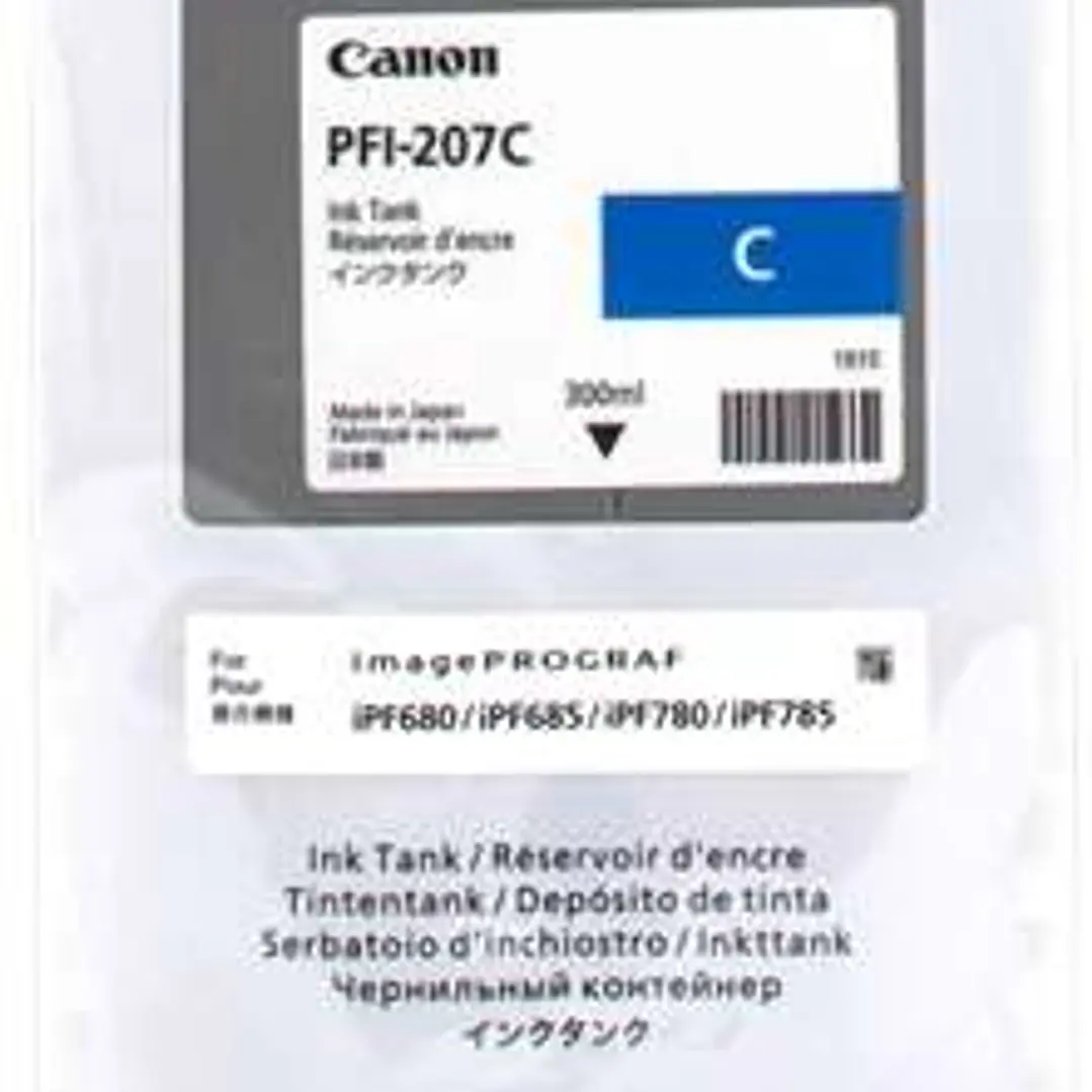 Canon PFI207 Cyan Cartucho de Tinta Original - PFI207C/8790B001 1