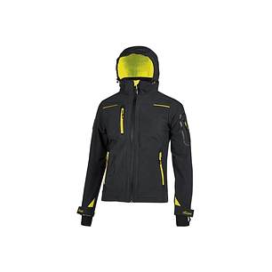 Upower Space Lady Chaqueta Softshell - Talla XL - Membrana U-Tex, Impermeable y Transpirable, Forro Micropolar, Capucha Desmontable, Bolsillos Avanzad
