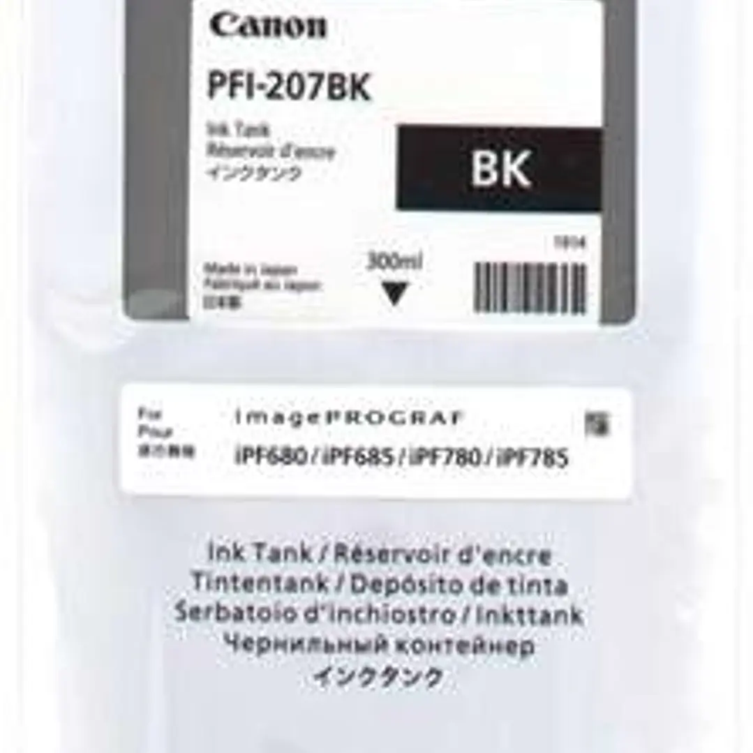 Canon PFI207 Negro Cartucho de Tinta Original - PFI207BK/8789B001 1
