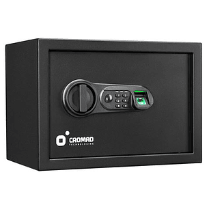 Cromad Caja Fuerte Electronica - Alto Nivel de Seguridad - De 4 a 8 Digitos - Huella Dactilar - Bisagras Ocultas - Incluye Llave de Emergencia - 250x3
