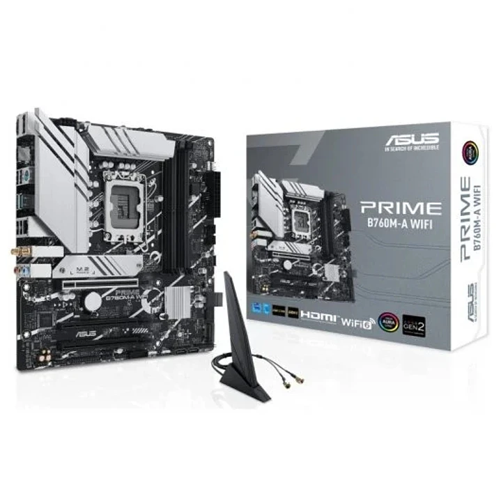 Asus Prime B760M-A WiFi Placa Base Intel LGA1700 4x DDR5 - HDMI, M.2, PCIe4.0, 4x Sata III, USB 3.2, MicroATX 1