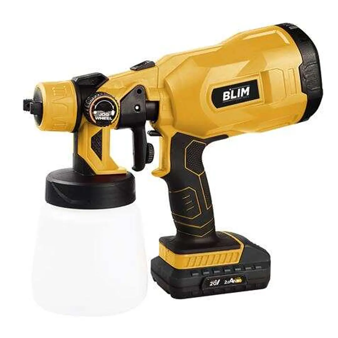 Blim Pistola para Pintar a Bateria 120W 20V 2Ah - Deposito 800ml - Boquilla de 1,8mm Max. - Maxima Viscosidad 60 din/sec - Manejo Sencillo 1